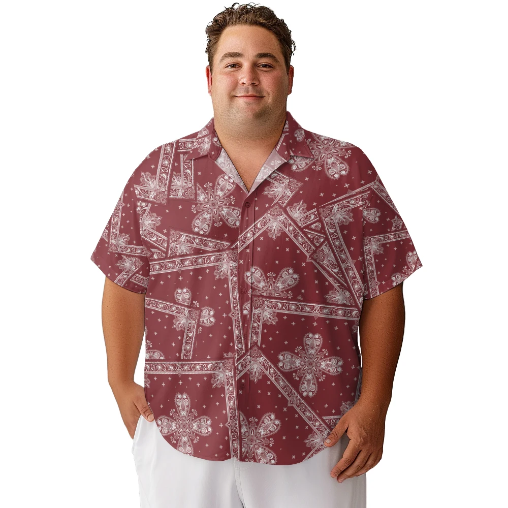 2024 new Men's shirts plus size Red lucky clover style block printed clothing casual short-sleeved
2024 new Men's shirts plus size Red lucky clover style block printed clothing casual short-sleeved