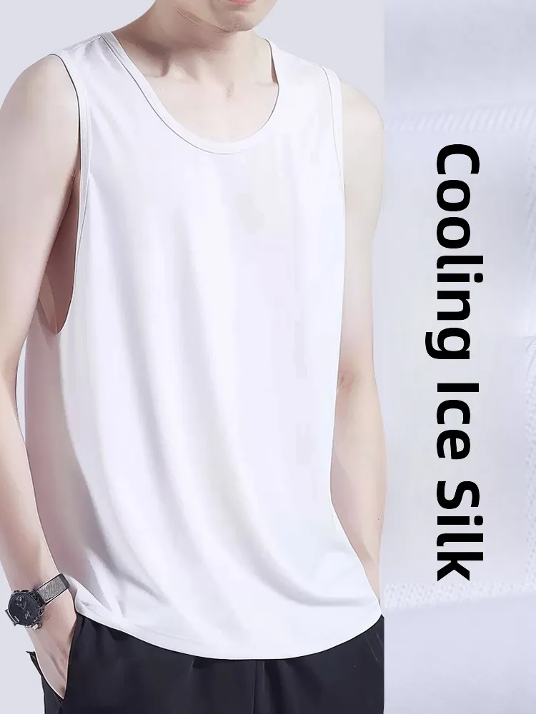 Pure Cotton Ice Silk Loose Fit Sporty Sleeveless Vest Men's Summer Base Layer Sweatshirt Shoulder Bared White T-Shirt
Pure Cotton Ice Silk Loose Fit Sporty Sleeveless Vest Men's Summer Base Layer Sweatshirt Shoulder Bared White T-Shirt