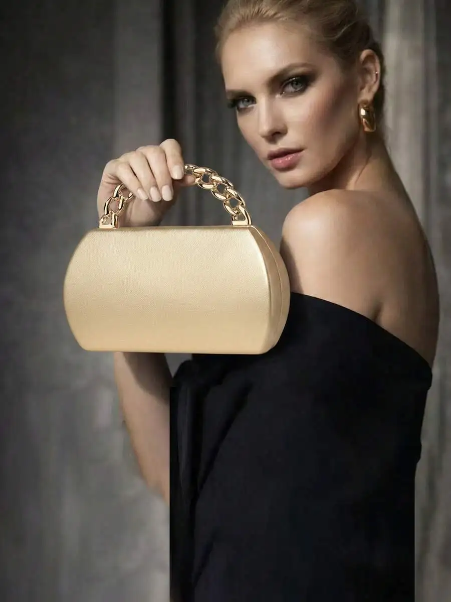 Gold Chain Evening Clutch - Elegant Bridal Wedding Prom Party Shoulder Bag
Gold Chain Evening Clutch - Elegant Bridal Wedding Prom Party Shoulder Bag