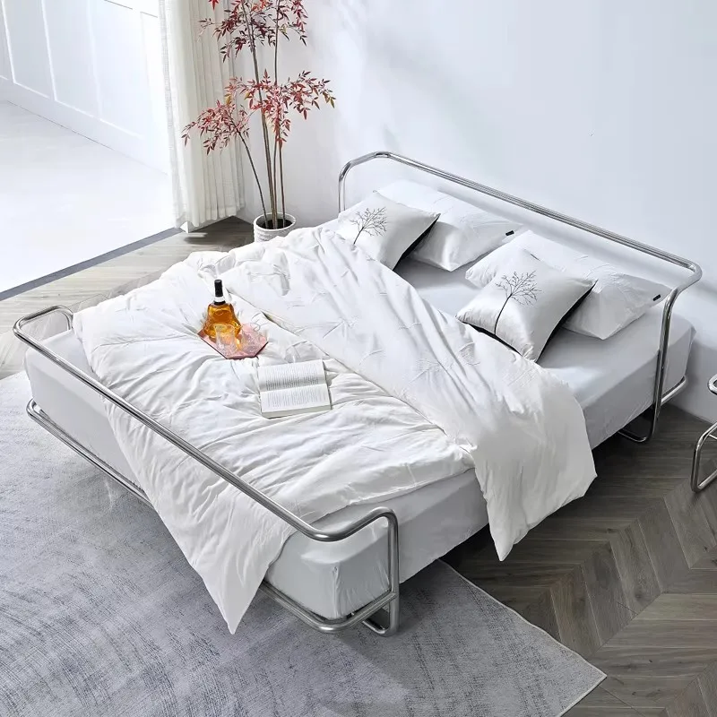 Stainless steel bed Bauhaus metal medieval suspended household bed industrial wind steel pipe iron frame bed high box
Stainless steel bed Bauhaus metal medieval suspended household bed industrial wind steel pipe iron frame bed high box