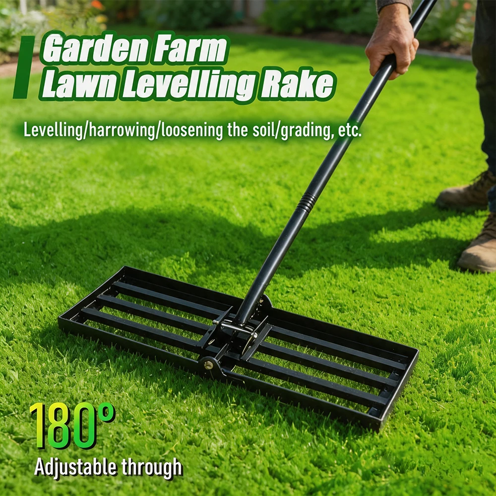 Lawn Leveling Rake with Long Handle Heavy Duty Landscape Leveler Tool for Yard Farm Golf Course Garden Lawn Ground Leveling
Lawn Leveling Rake with Long Handle Heavy Duty Landscape Leveler Tool for Yard Farm Golf Course Garden Lawn Ground Leveling