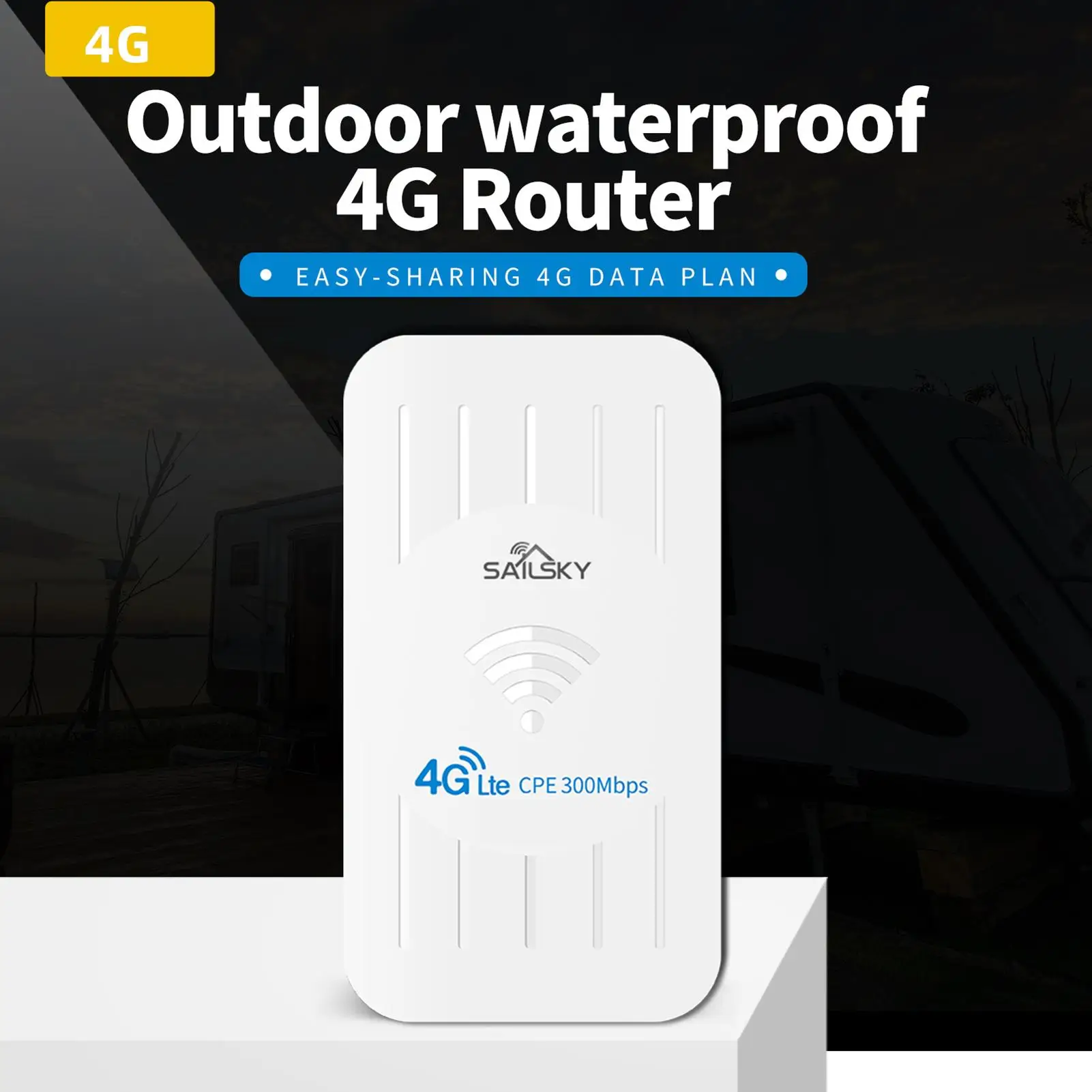 Outdoor 4G Wi-fi Router 300Mbps Wifi Extender With Sim Card WiFi Router Long Range 100M 32 Users IP65 Waterproof
Outdoor 4G Wi-fi Router 300Mbps Wifi Extender With Sim Card WiFi Router Long Range 100M 32 Users IP65 Waterproof