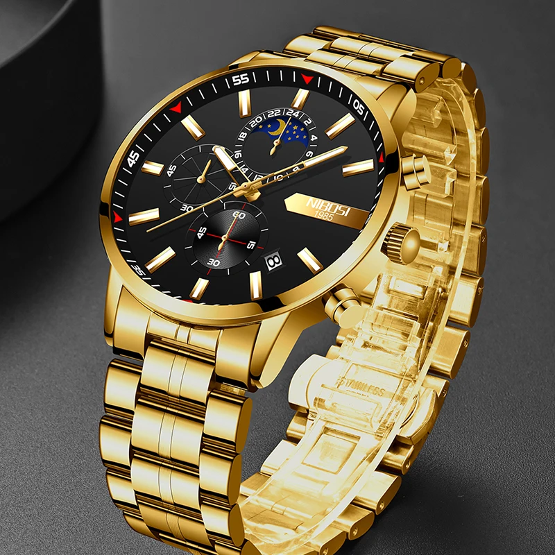NIBOSI Relogio Masculino Mens Watches Top Brand Luxury Stainless Steel Casual Quartz Luminous Watch Men Sport Waterproof Watch
NIBOSI Relogio Masculino Mens Watches Top Brand Luxury Stainless Steel Casual Quartz Luminous Watch Men Sport Waterproof Watch