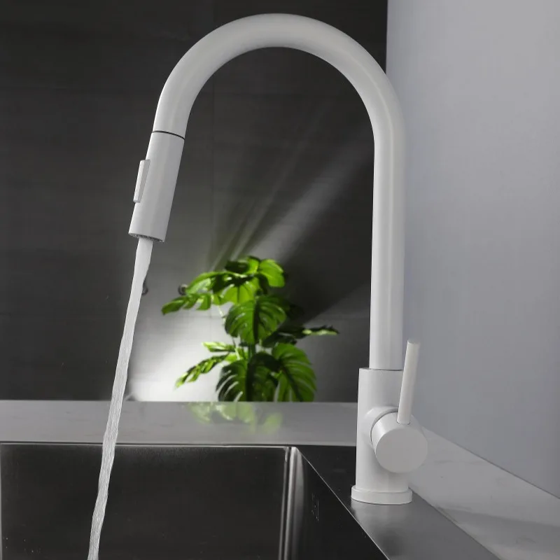 White oat kitchen pull-out faucet, vegetable basin, sink, rotating kitchen faucet kitchen faucet
White oat kitchen pull-out faucet, vegetable basin, sink, rotating kitchen faucet kitchen faucet