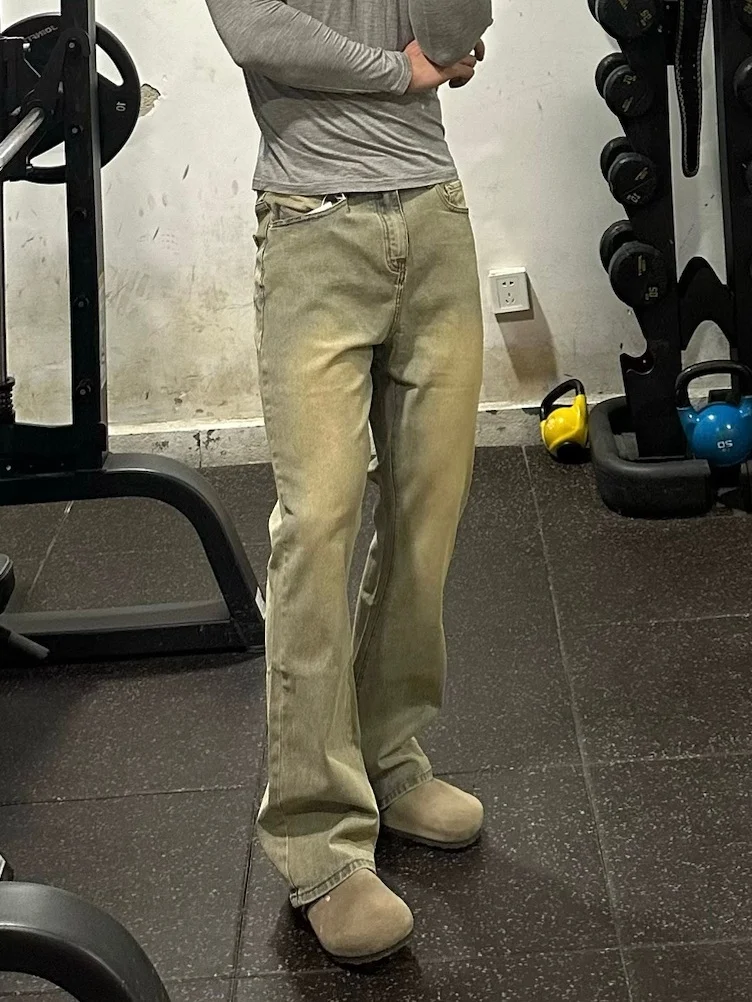 Cleanfit Vintage Waed Yellow Clay Color Slim Micro Flare Jeans Men Straight Leg Slimming Pants American High Street Sle
Cleanfit Vintage Waed Yellow Clay Color Slim Micro Flare Jeans Men Straight Leg Slimming Pants American High Street Sle