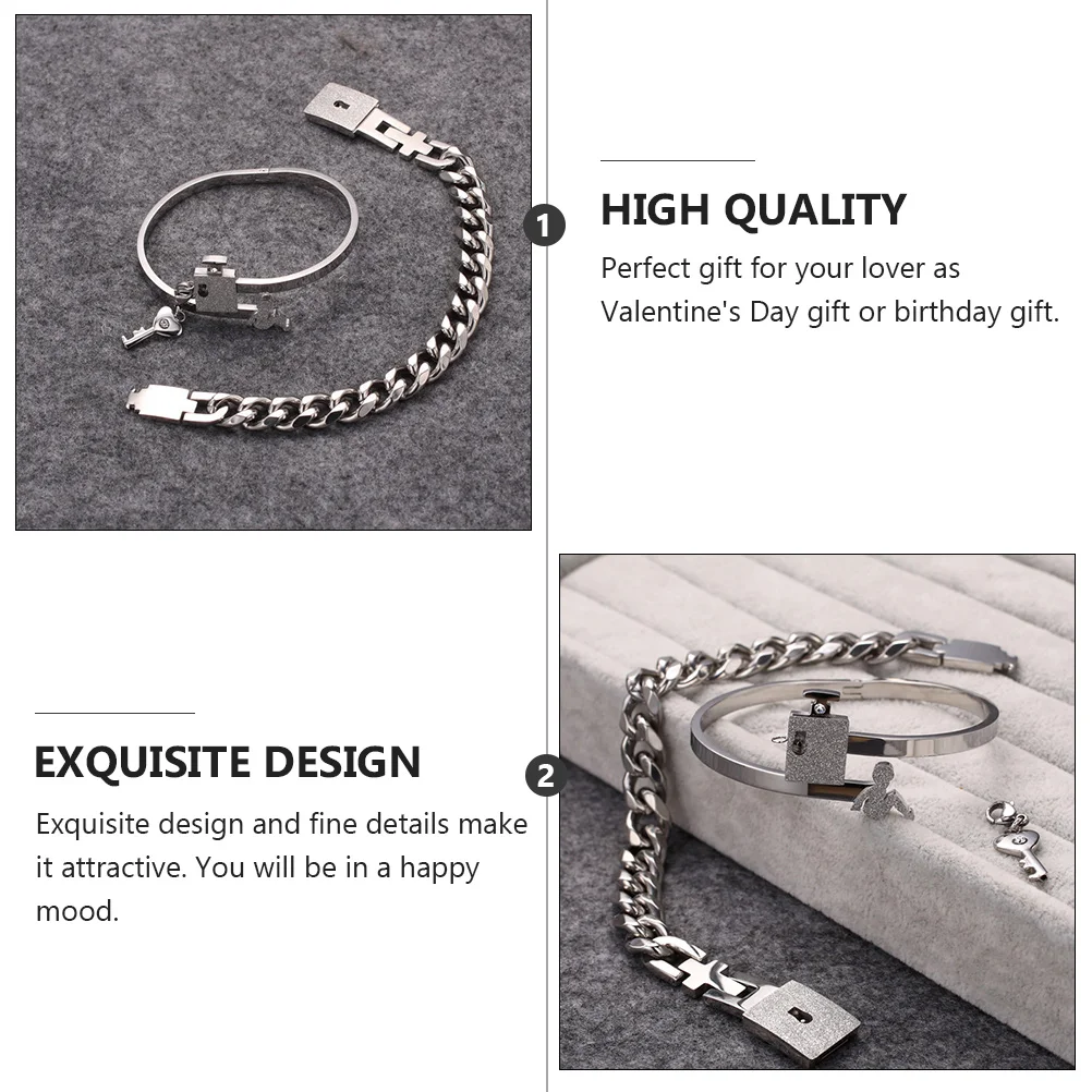 1Pair Stainless Steel Concentric Lock Couple Bracelets Durable Hand Jewelry For Women Men Birthday Valentine'S Gift Hand Chain
1Pair Stainless Steel Concentric Lock Couple Bracelets Durable Hand Jewelry For Women Men Birthday Valentine'S Gift Hand Chain
