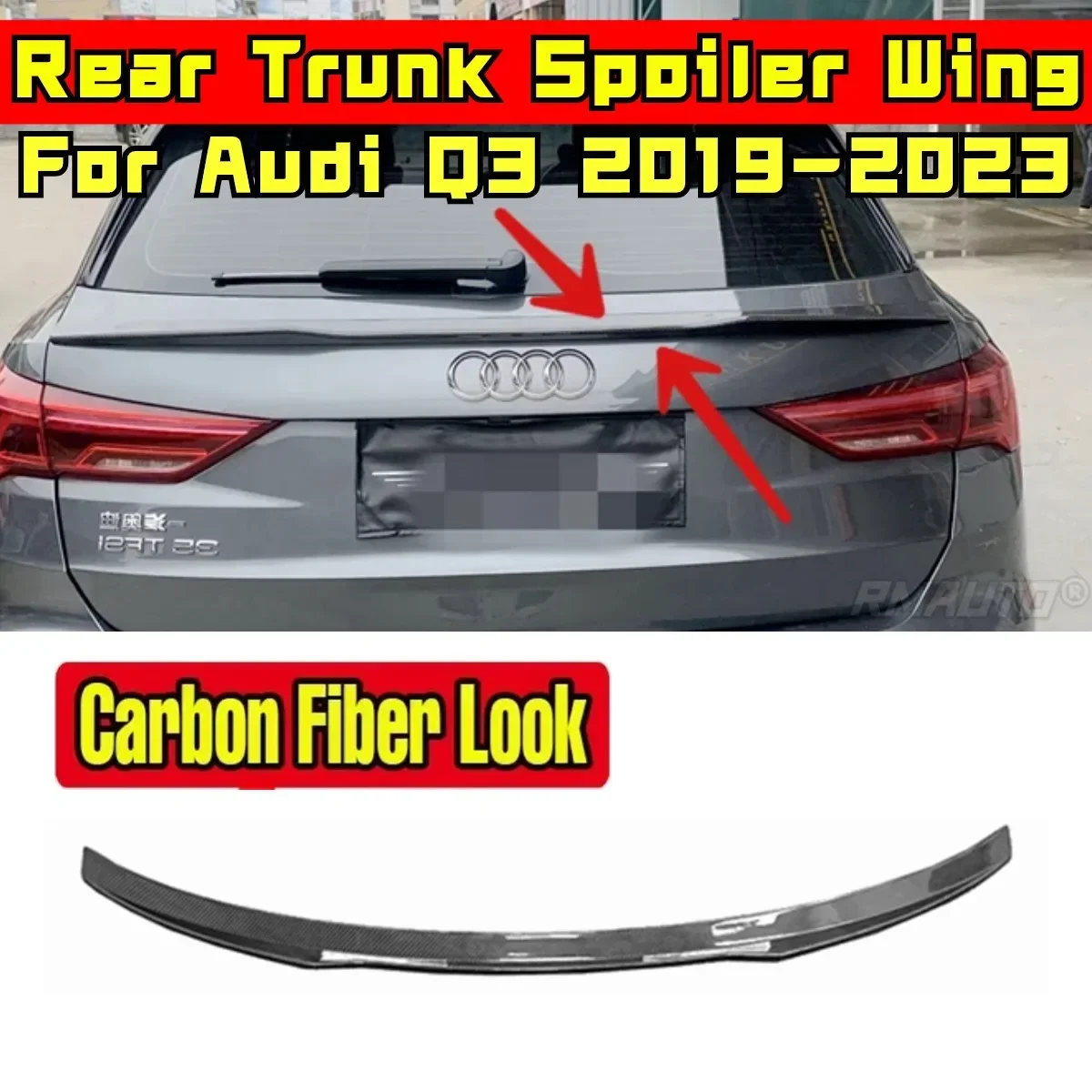 Car Rear Roof Wing Body Kit ABS Plastic Car Rear Spoiler Wing For Audi Q3 2019 2020 2021 2022 2023 Rear Roof Wing Exterior Part
Car Rear Roof Wing Body Kit ABS Plastic Car Rear Spoiler Wing For Audi Q3 2019 2020 2021 2022 2023 Rear Roof Wing Exterior Part