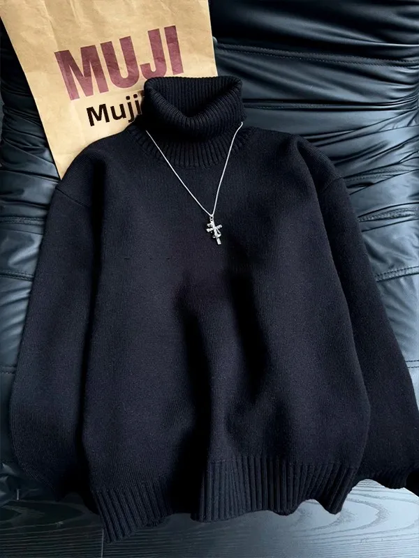 Bla Fce Lined High Ne Sweater Men's Soft Cozy Knitwear Cleanfit Base Layer irt Lazy Sle Autumn Winter Faion
Bla Fce Lined High Ne Sweater Men's Soft Cozy Knitwear Cleanfit Base Layer irt Lazy Sle Autumn Winter Faion