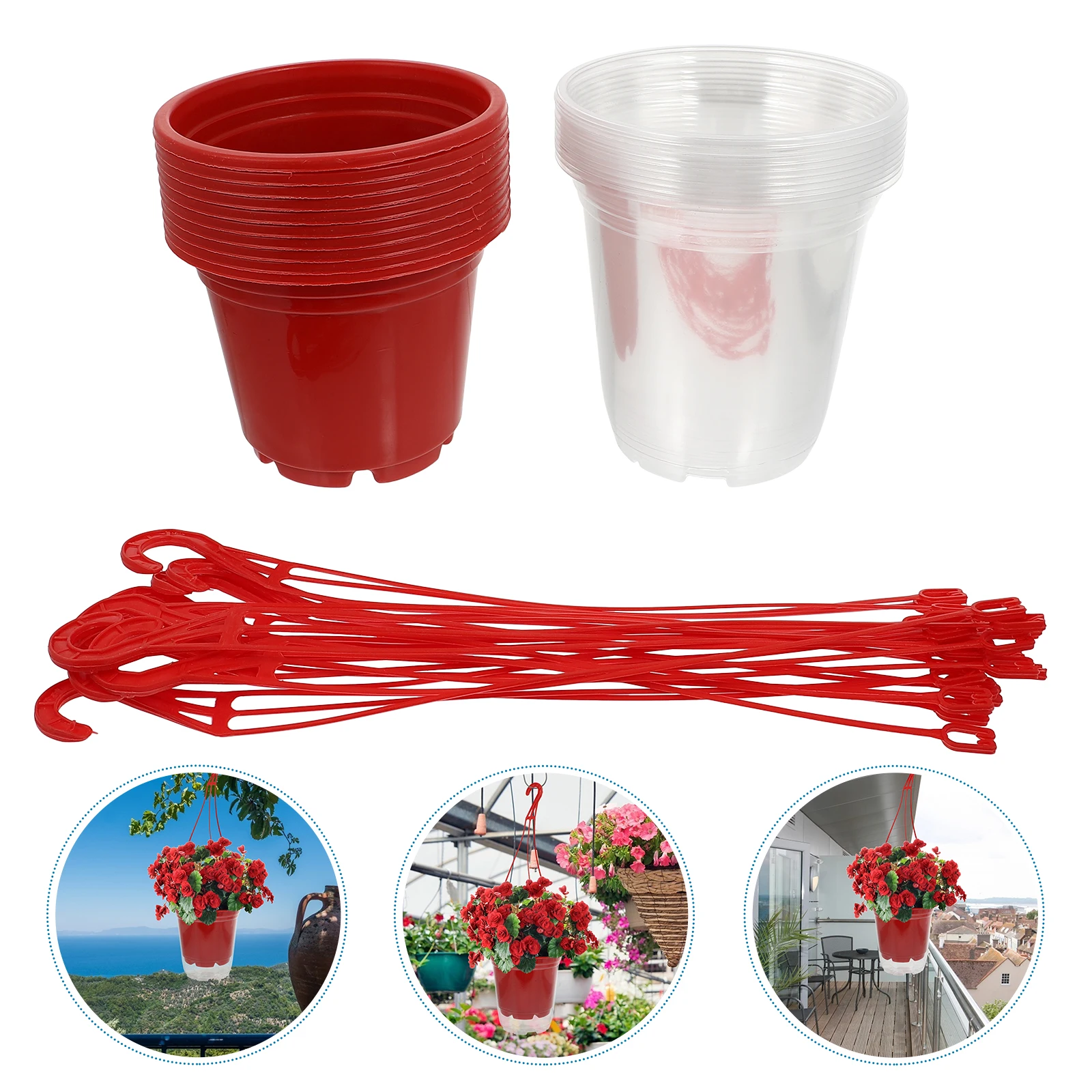 10 Sets 160mm High Foot Plastic Flower Pots Red Transparent Wall Mount Planters Storage Garden Decor
10 Sets 160mm High Foot Plastic Flower Pots Red Transparent Wall Mount Planters Storage Garden Decor