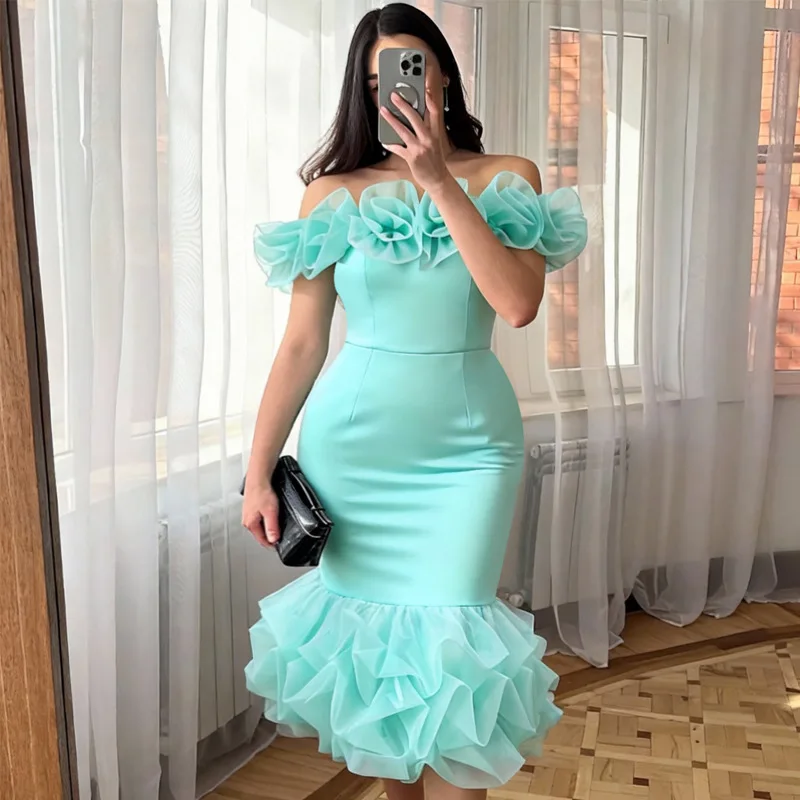 Sexy Off-shoulder Floral Party Dress Ruffled Mermaid Bodycon Slim Fit Evening Gown Casuales 2026 Summer Dress Robe Vestido Women
Sexy Off-shoulder Floral Party Dress Ruffled Mermaid Bodycon Slim Fit Evening Gown Casuales 2026 Summer Dress Robe Vestido Women