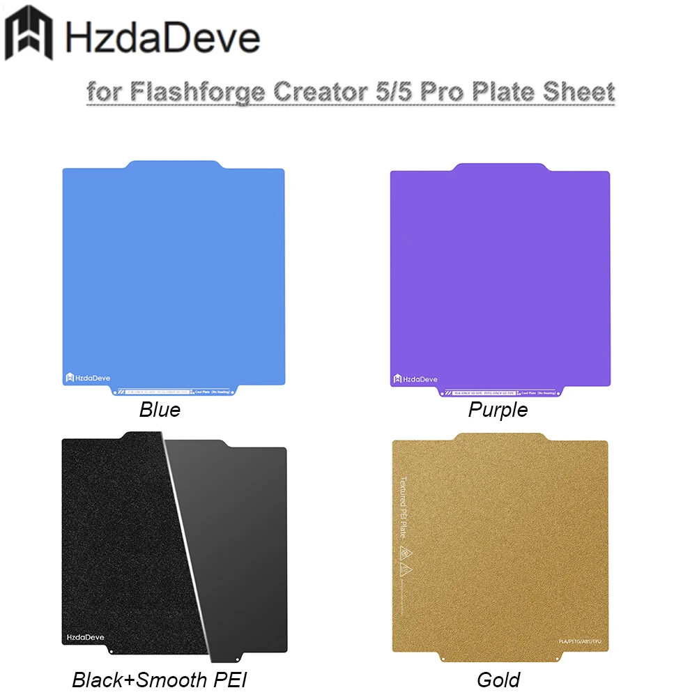 for Creator 5/5Pro Build Plate Dual-Textured and Smooth PEI Plate 256x256MM Cold Plate Gold PEI Spring Steel Flexible Platform
for Creator 5/5Pro Build Plate Dual-Textured and Smooth PEI Plate 256x256MM Cold Plate Gold PEI Spring Steel Flexible Platform