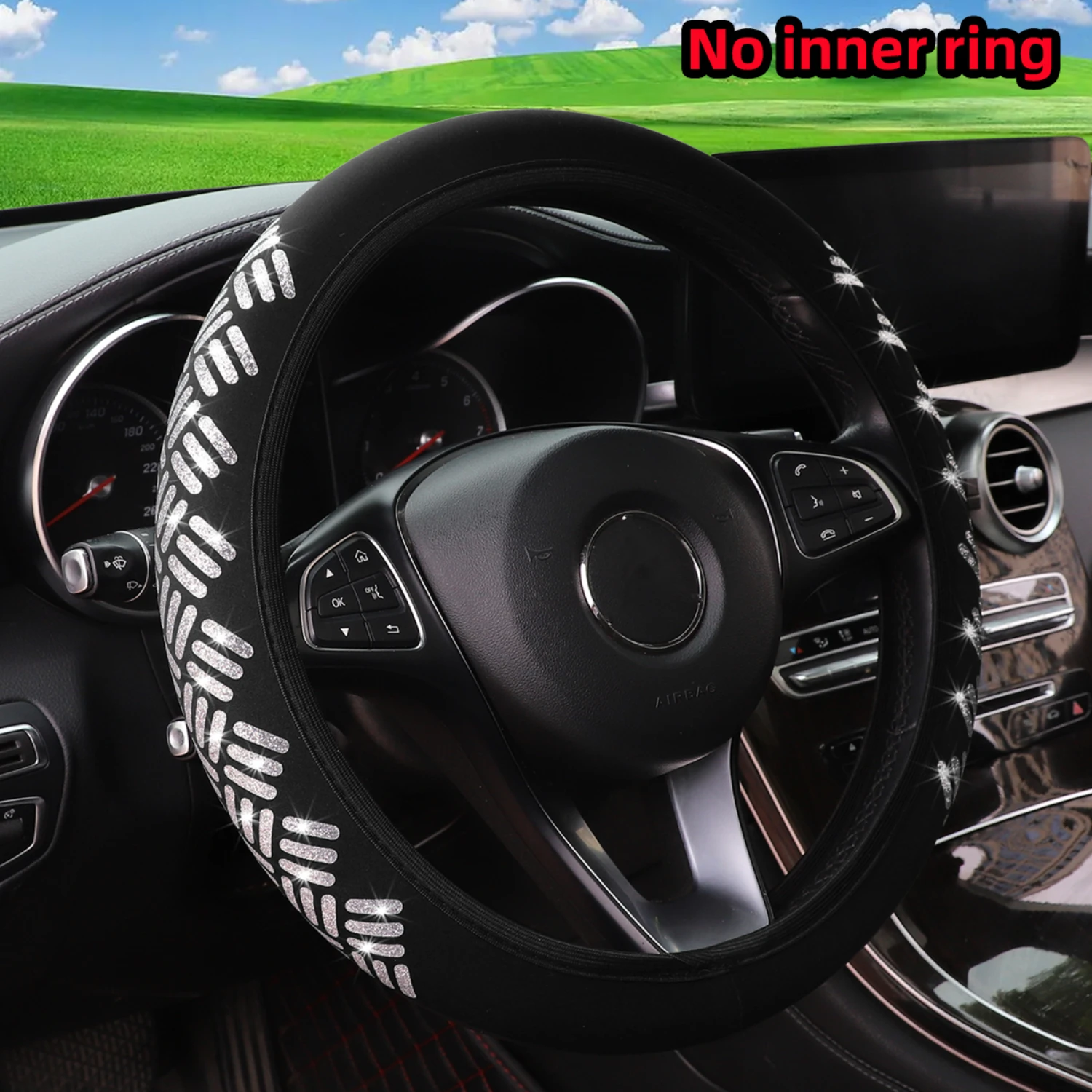 Effortlessly stylish automotive supplies with blingbling fabric and waterproof design - Inner ring steering wheel cover featurin
Effortlessly stylish automotive supplies with blingbling fabric and waterproof design - Inner ring steering wheel cover featurin