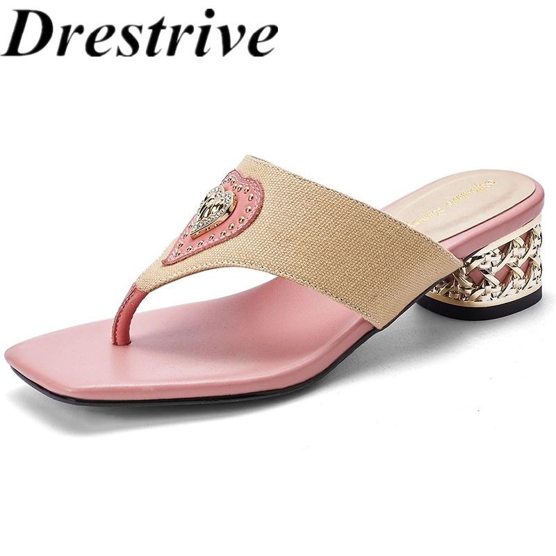Drestrive 2025 Fashion Flip Flops Hemp Fabric Square Toe Heart Summer Shoes Thick Mid Heels Slippers Handmade Sandals
Drestrive 2025 Fashion Flip Flops Hemp Fabric Square Toe Heart Summer Shoes Thick Mid Heels Slippers Handmade Sandals