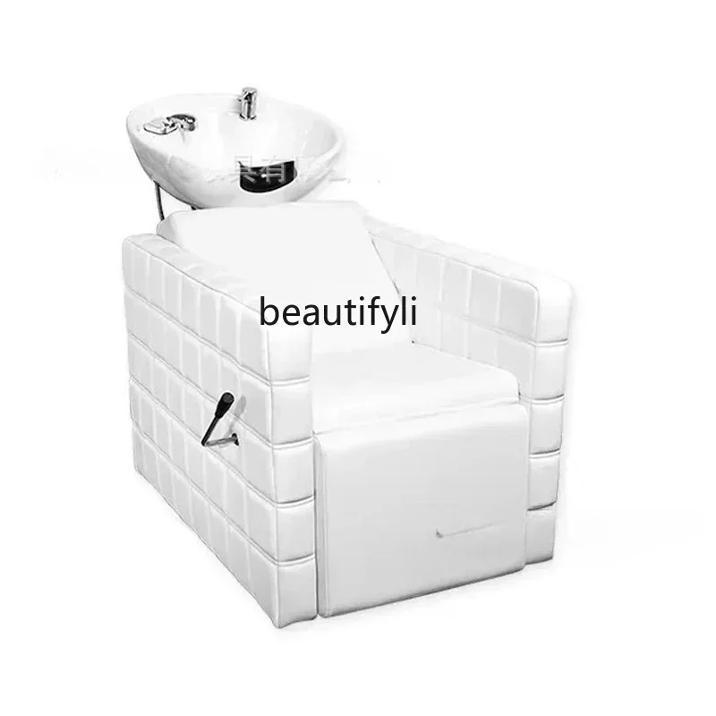 Foreign Barber Shop for Hair Salon Half Lying Sitting Shampoo Flushing Bed Ceramic Basin Hair-Washing Chair
Foreign Barber Shop for Hair Salon Half Lying Sitting Shampoo Flushing Bed Ceramic Basin Hair-Washing Chair