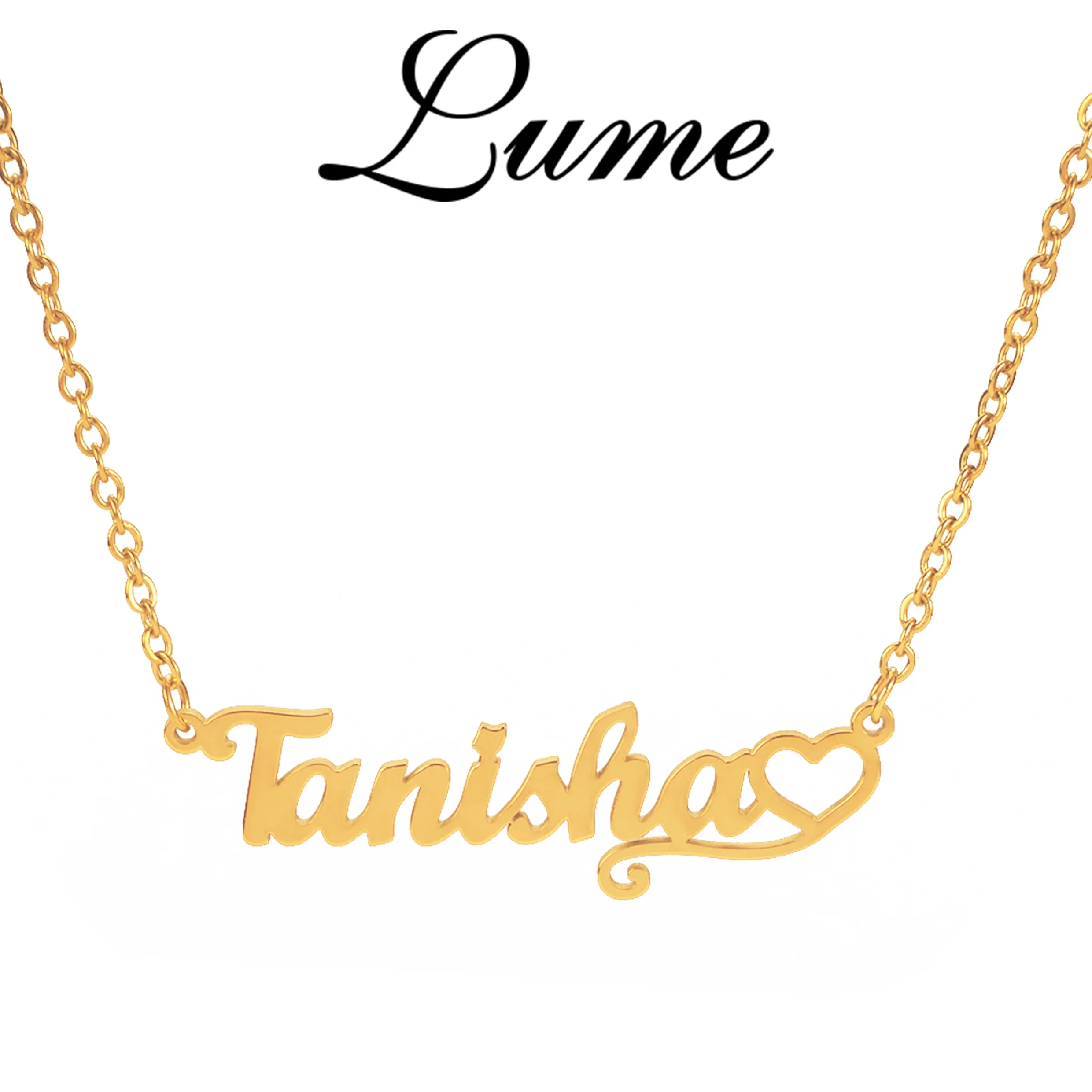 Lume Classic Single-row Custom Name Love Necklaces For Women Gold Color Stainless Steel Personalized Wedding Party Jewelry Gifts
Lume Classic Single-row Custom Name Love Necklaces For Women Gold Color Stainless Steel Personalized Wedding Party Jewelry Gifts