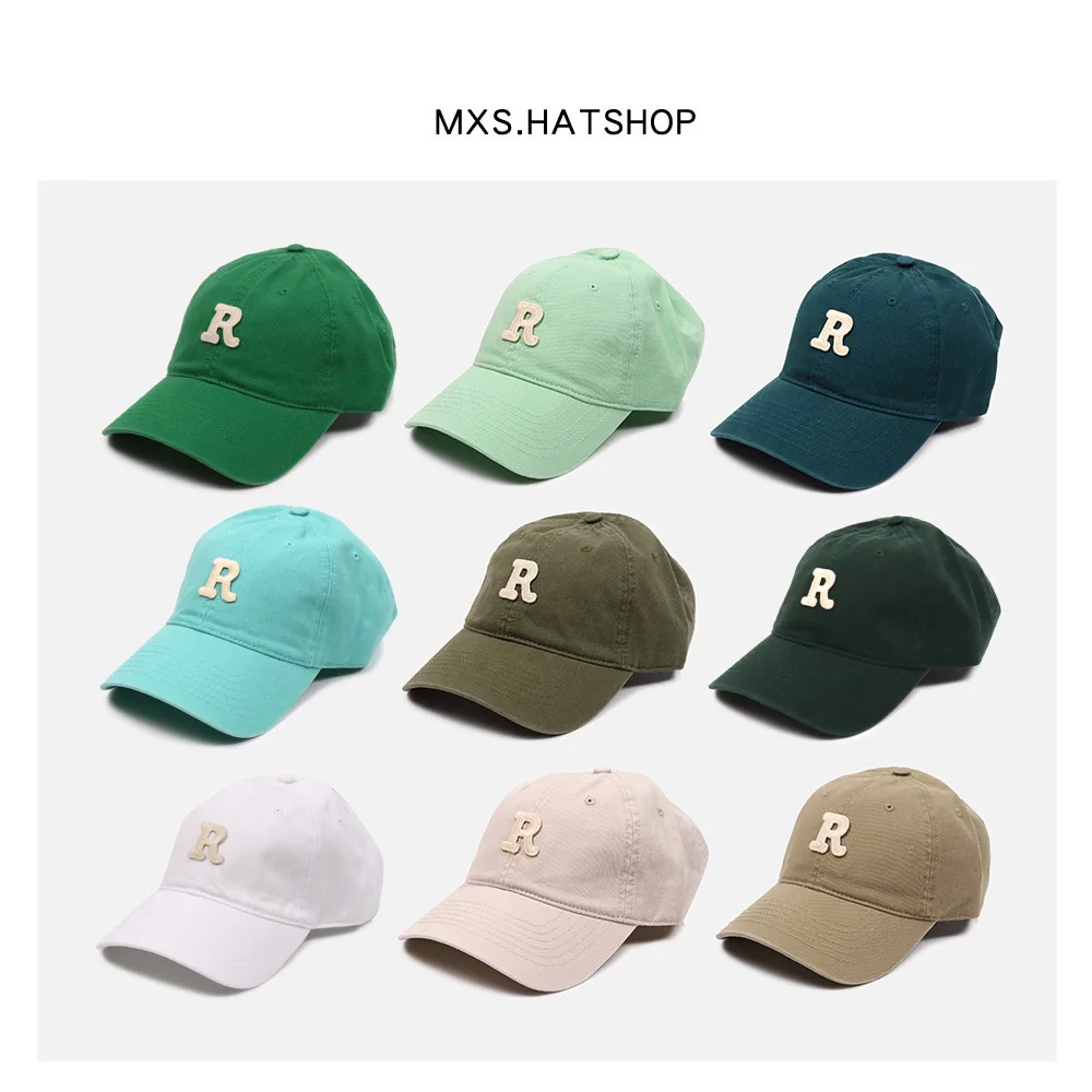 Unisex Cotton Baseball Cap R Letter Casual Style Wide Brim Soft Top Versatile Green for Youth Men Women Spring Fashion Accessory
Unisex Cotton Baseball Cap R Letter Casual Style Wide Brim Soft Top Versatile Green for Youth Men Women Spring Fashion Accessory