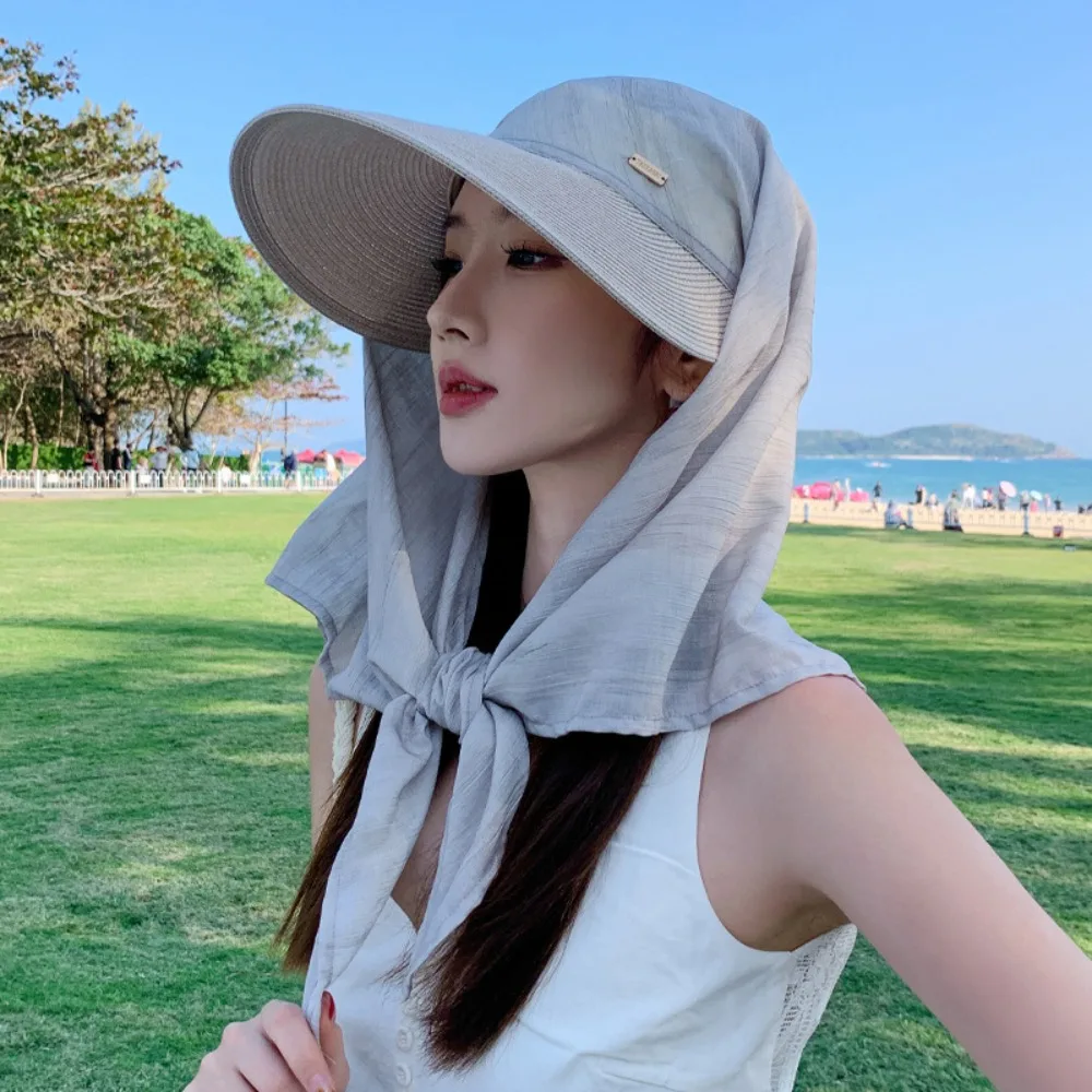 Sweet Cool Korean Style Headscarf Baseball Hat Print Wide Brim Summer Sun Hat Neck Guard Neck Protection Straw Hat Women
Sweet Cool Korean Style Headscarf Baseball Hat Print Wide Brim Summer Sun Hat Neck Guard Neck Protection Straw Hat Women