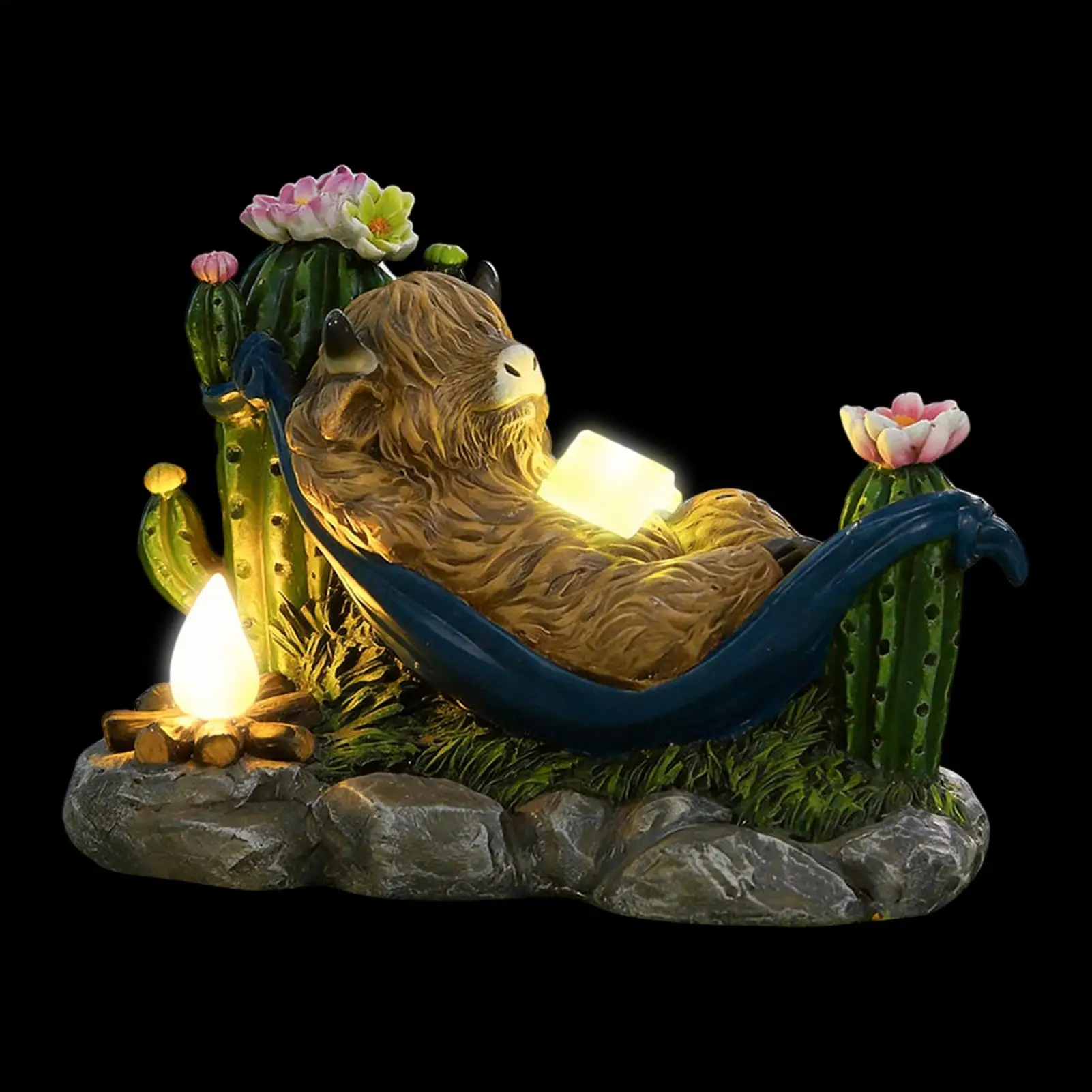 Solar Powered Highland Cow Reading Garden Statue Waterproof Hand-Painted Resin Solar Lights Luminous Courtyard Ornament Decor
Solar Powered Highland Cow Reading Garden Statue Waterproof Hand-Painted Resin Solar Lights Luminous Courtyard Ornament Decor