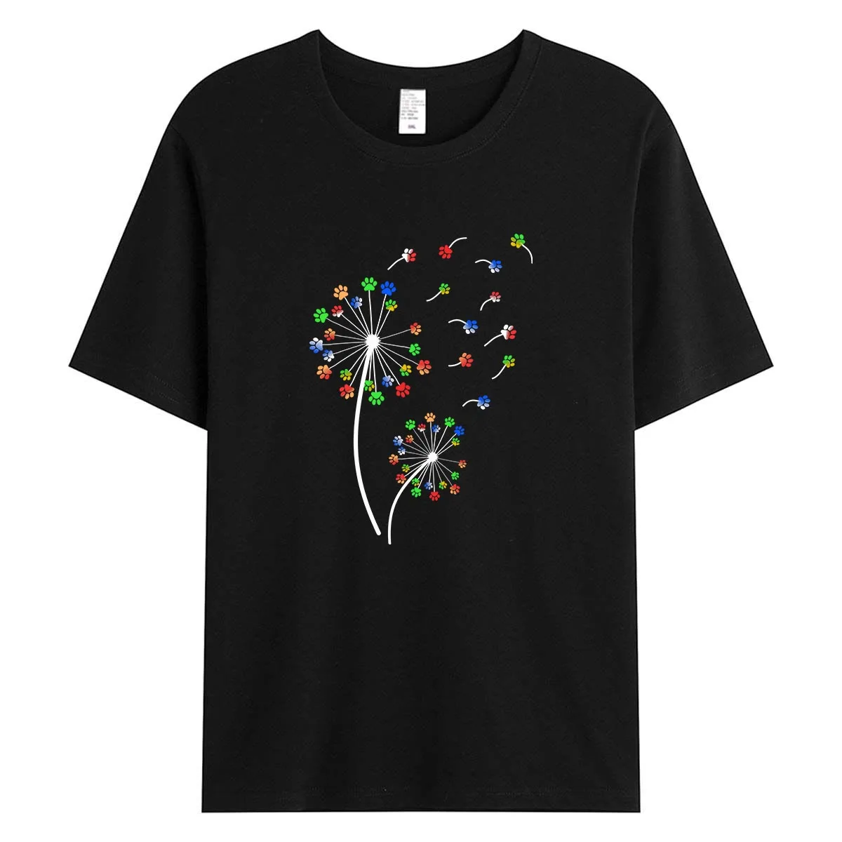 Colorful Paw Print Dandelion Women T-Shirt Rainbow Dog Mom Graphic Tee Pet Lover Summer Cotton Tops Casual Short Sleeve
Colorful Paw Print Dandelion Women T-Shirt Rainbow Dog Mom Graphic Tee Pet Lover Summer Cotton Tops Casual Short Sleeve