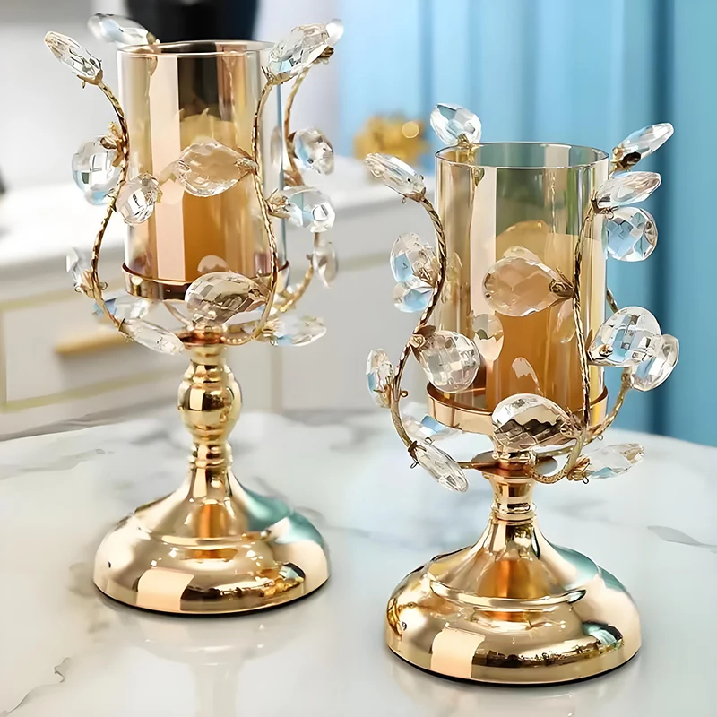 European Light Luxury Style Crystal Glass Candle Holder Room Decoration Luxury Centerpieces Romantic Dinner Restaurant Ornament
European Light Luxury Style Crystal Glass Candle Holder Room Decoration Luxury Centerpieces Romantic Dinner Restaurant Ornament