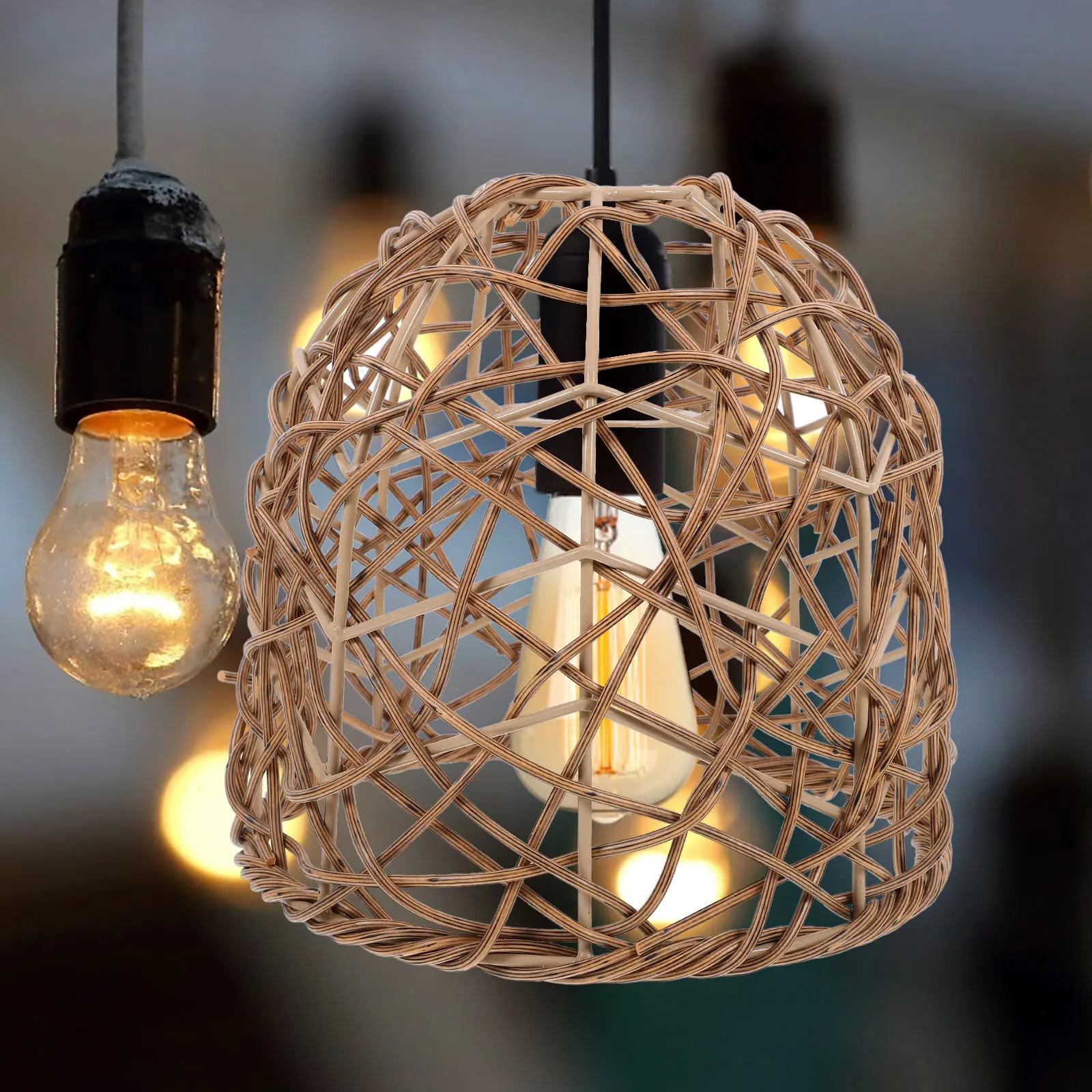 Woven Lampshade Pendant Ch Wicker Hanging Lamp Hanging Light Shades Plastic Wicker Boho Home Decor Replacement
Woven Lampshade Pendant Ch Wicker Hanging Lamp Hanging Light Shades Plastic Wicker Boho Home Decor Replacement