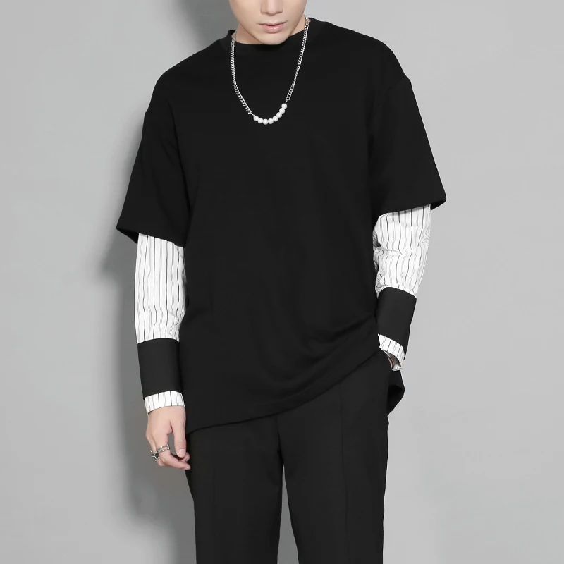 Japanese Personality Black And Color Patchwork Fake Two long-sleeved Hoodie men's Autumn Clothing
Japanese Personality Black And Color Patchwork Fake Two long-sleeved Hoodie men's Autumn Clothing
