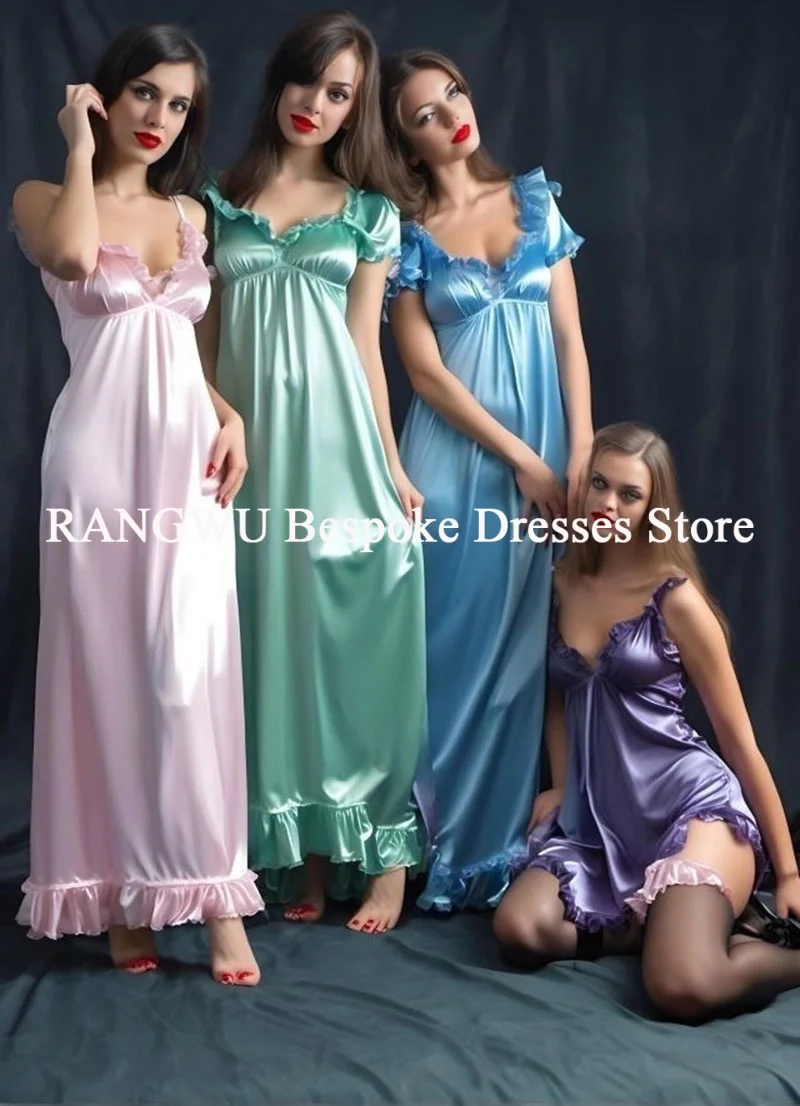 Wedding Party Team Bride Robe Silk Satin Pajamas Bridesmaid Bathrobe Cosplay Maid Long Dresses for Women Customized
Wedding Party Team Bride Robe Silk Satin Pajamas Bridesmaid Bathrobe Cosplay Maid Long Dresses for Women Customized