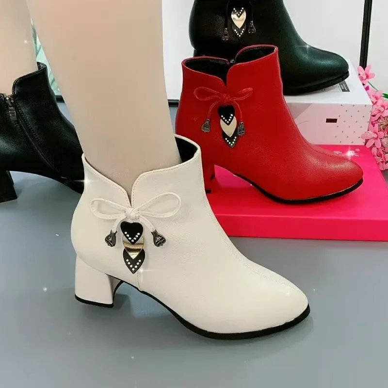 New Women Ankle Boots High Heels Boots Winter Comfortable Autumn Lady Fashion Boots Bow Side Zipper Shoes 2025 Zapatos De Mujer
New Women Ankle Boots High Heels Boots Winter Comfortable Autumn Lady Fashion Boots Bow Side Zipper Shoes 2025 Zapatos De Mujer