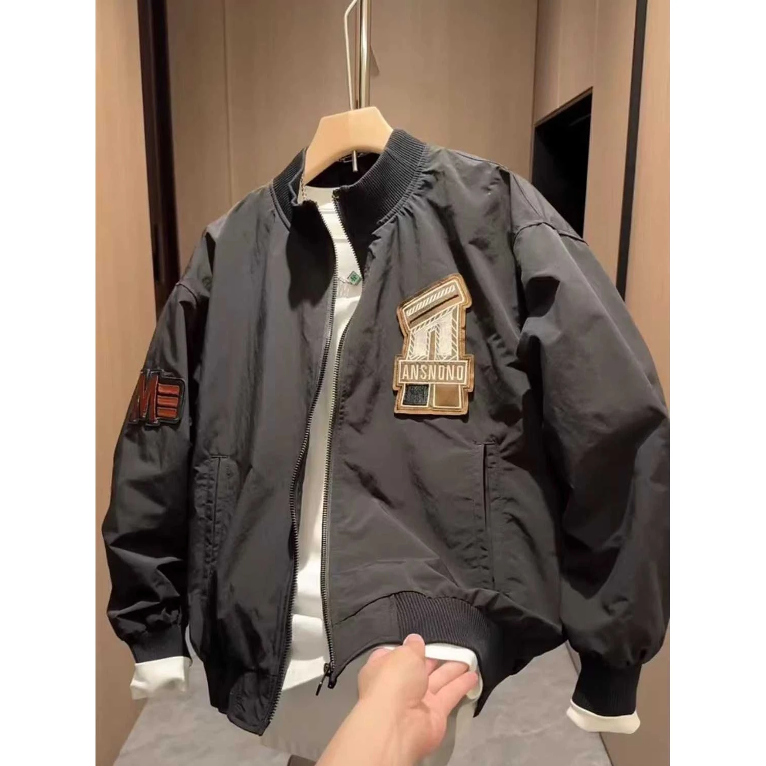 Faionable Slim Fit Men's Jaet Casual Versatile Baseball Sle Spring Autumn New Arrival Couple's Outerwear Ox Cloth
Faionable Slim Fit Men's Jaet Casual Versatile Baseball Sle Spring Autumn New Arrival Couple's Outerwear Ox Cloth