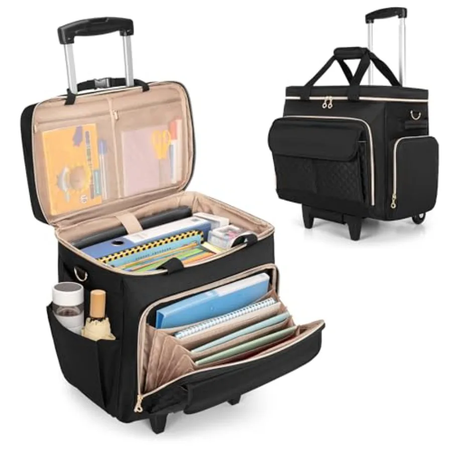 Rolling Teacher Bag with Laptop Compartment and Detachable Dolly, Multifunctional Rolling Briefcase with Accordion File Area Pa
Rolling Teacher Bag with Laptop Compartment and Detachable Dolly, Multifunctional Rolling Briefcase with Accordion File Area Pa