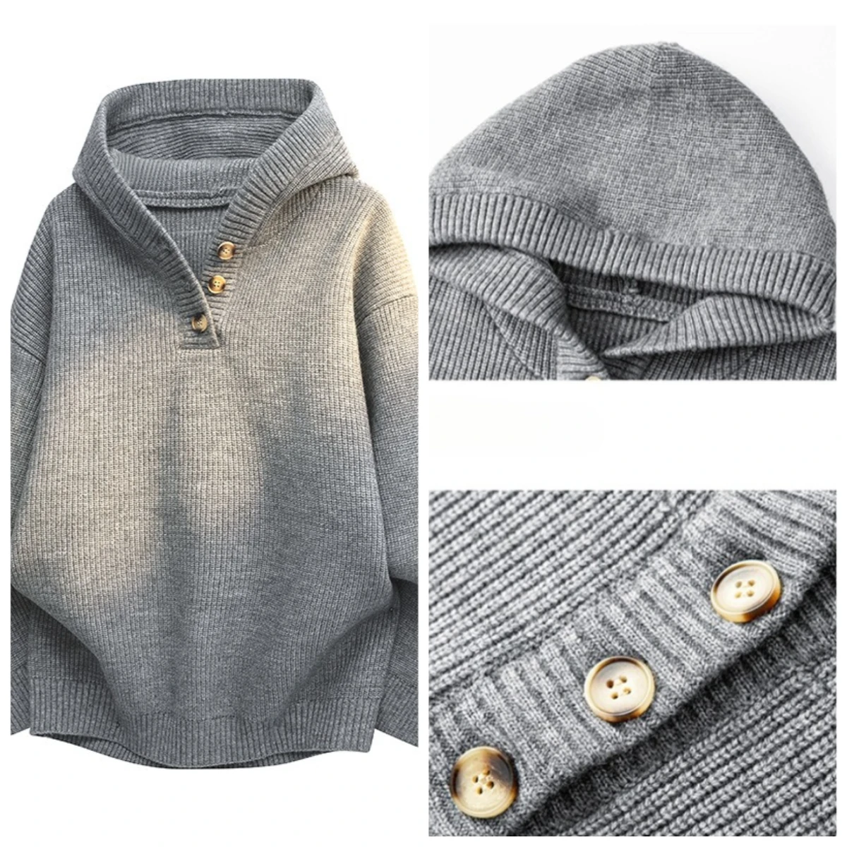 Autumn Winter Men's Sweater High Quality Hooded Knitted Pullovers Men Fashion Casual Knit Pullover Sweaters
Autumn Winter Men's Sweater High Quality Hooded Knitted Pullovers Men Fashion Casual Knit Pullover Sweaters