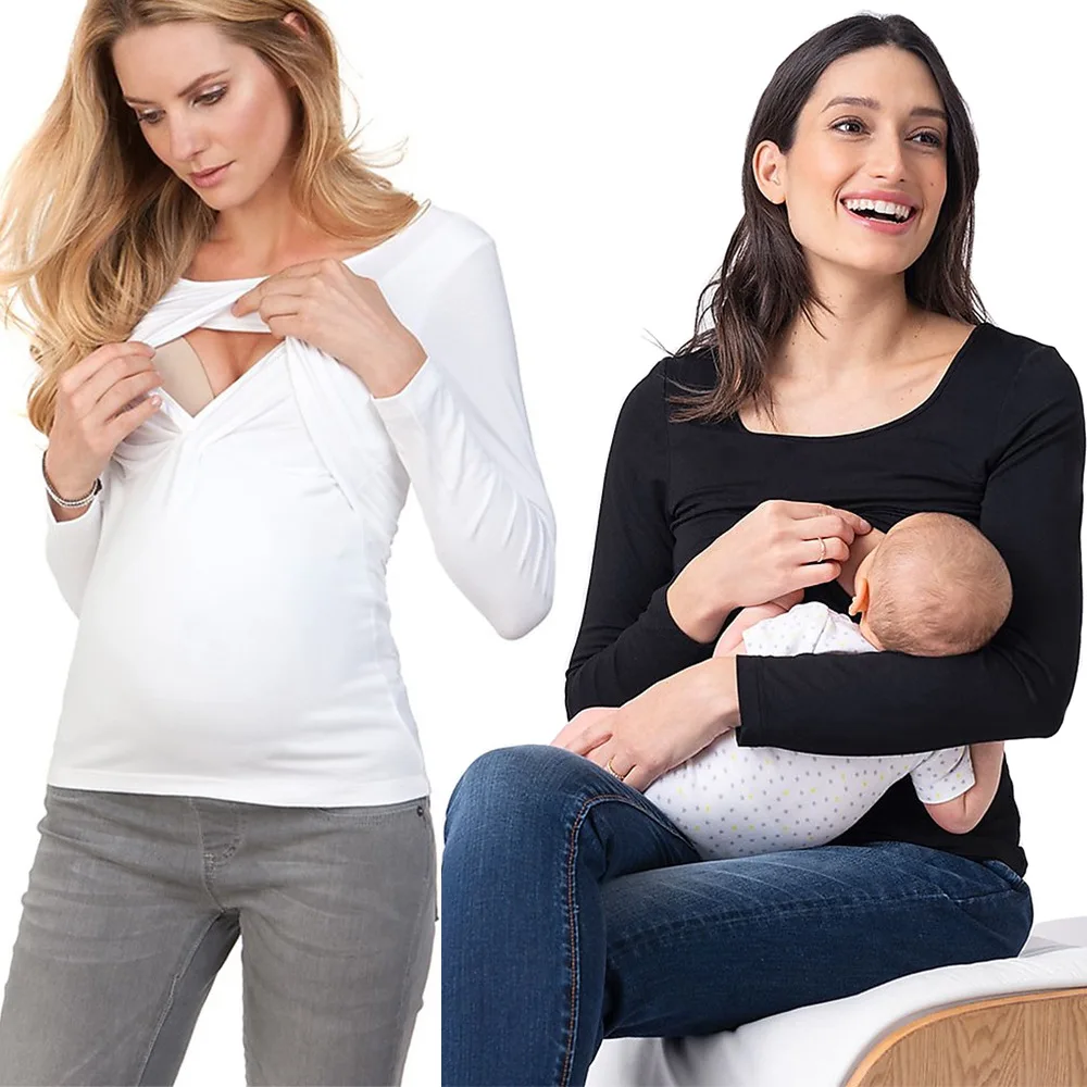 Maternity T-shirts Long Sleeve Nursing Breastfeeding Clothes For Pregnant Women Cotton Postpartum Tees
Maternity T-shirts Long Sleeve Nursing Breastfeeding Clothes For Pregnant Women Cotton Postpartum Tees
