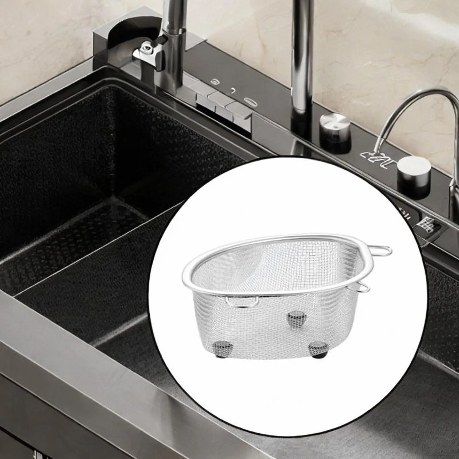 Hanging Sink Basket Triangular Stainless Steel Corner Sink Storage Shelf Quick Drainage Sink Storage Rack Holder Drying Basket
Hanging Sink Basket Triangular Stainless Steel Corner Sink Storage Shelf Quick Drainage Sink Storage Rack Holder Drying Basket