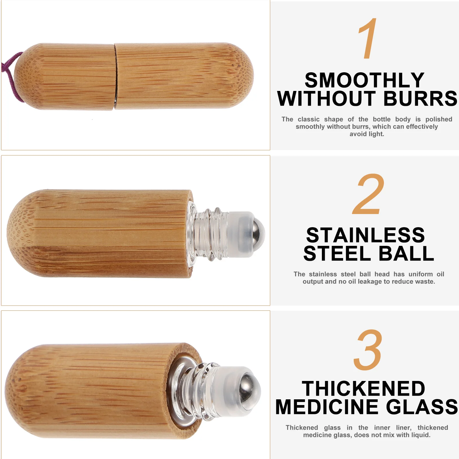 Bamboo Shell Roll-On Bottle Thickened Glass Essential Oil Container For Travel Perfume Sub-Packaging Portable Nursing Dispenser
Bamboo Shell Roll-On Bottle Thickened Glass Essential Oil Container For Travel Perfume Sub-Packaging Portable Nursing Dispenser