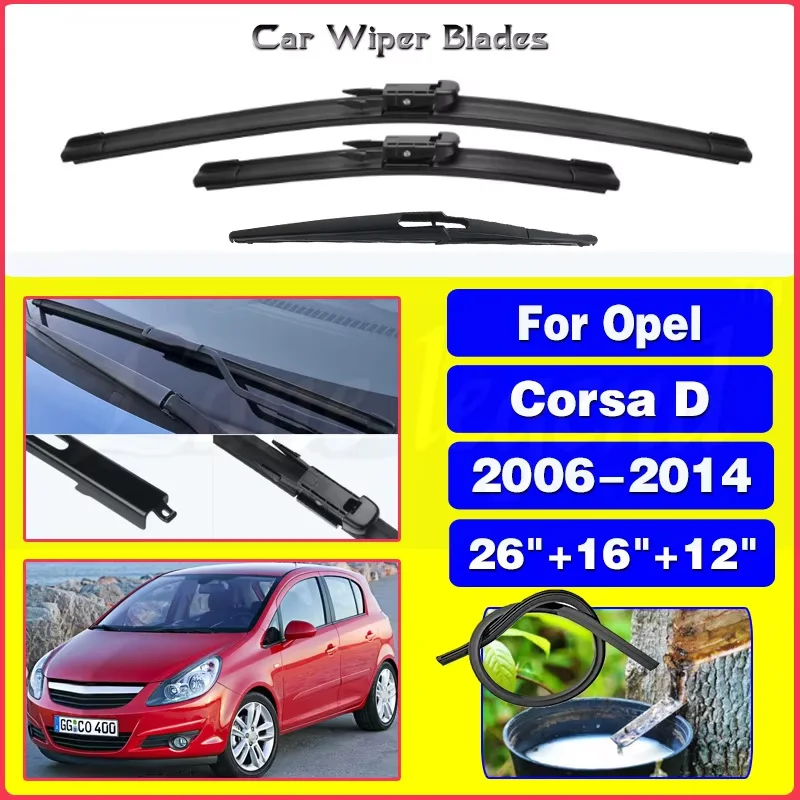For Vauxhall Opel Corsa D 2006-2014 Car Front Rear Wiper Blades Set Windshield Windscreen Brushes Cutter Accessories 26"+16"+12"
For Vauxhall Opel Corsa D 2006-2014 Car Front Rear Wiper Blades Set Windshield Windscreen Brushes Cutter Accessories 26"+16"+12"