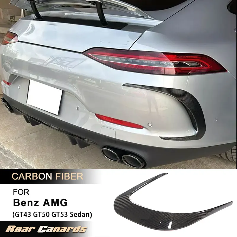Car Rear Bumper Air Vent Covers Trims for Mercedes-Benz AMG GT43 GT50 GT53 Sedan 4-Door 2019 2020 Rear Canards Fins Carbon Fiber
Car Rear Bumper Air Vent Covers Trims for Mercedes-Benz AMG GT43 GT50 GT53 Sedan 4-Door 2019 2020 Rear Canards Fins Carbon Fiber