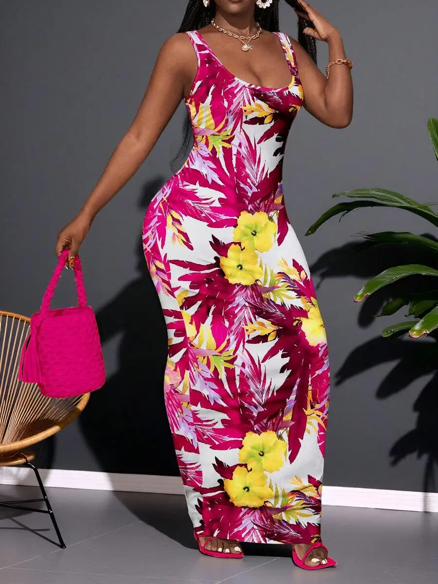 Women Boho Sleeveless Scoop Neck Floral Print Long Pencil Plus Size Dress
Women Boho Sleeveless Scoop Neck Floral Print Long Pencil Plus Size Dress