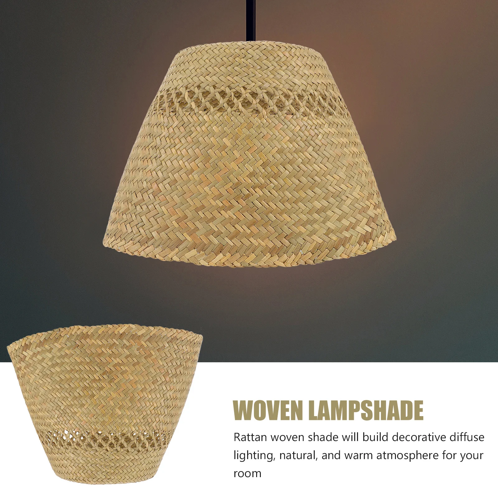 1pc Rattan Woven Lampshade Handcrafted Decorative Ceiling Light Cover For Bedroom Living Room Indoor Hanging Lighting Warm
1pc Rattan Woven Lampshade Handcrafted Decorative Ceiling Light Cover For Bedroom Living Room Indoor Hanging Lighting Warm