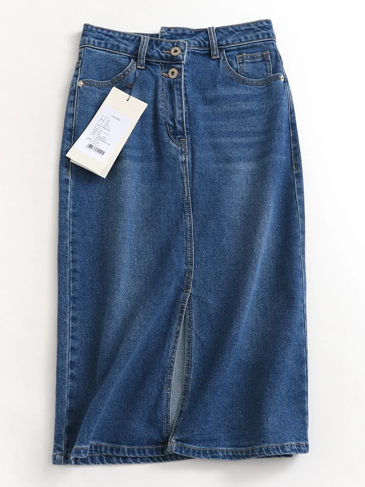 High Waist A-Line Midi Denim Skirt for Women Spring Summer New Style Slimming Half-length with Slit Cotton Blend Casual Skirt
High Waist A-Line Midi Denim Skirt for Women Spring Summer New Style Slimming Half-length with Slit Cotton Blend Casual Skirt