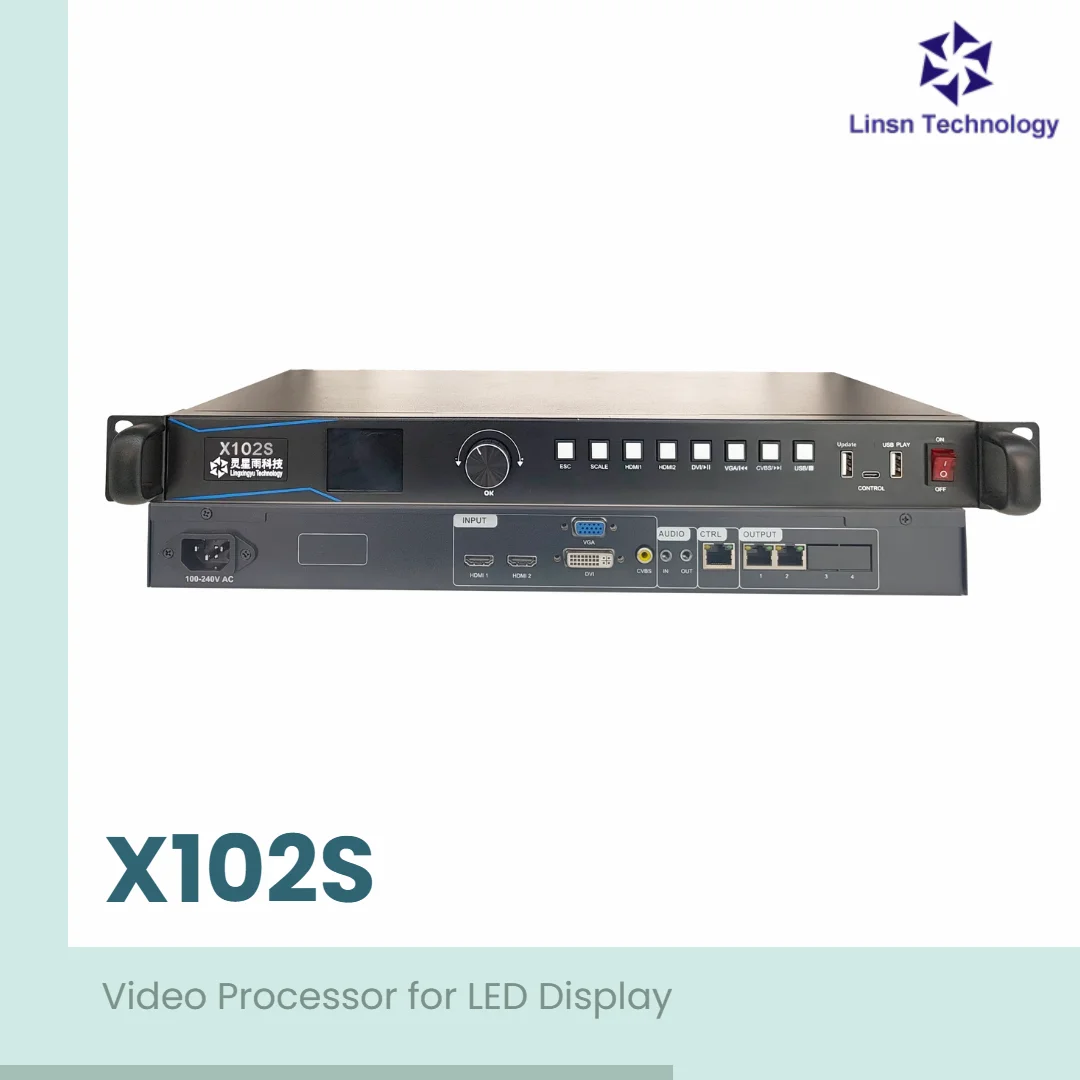 LINSN X102S Video Processor Replace of X102 2 Output Ports 1.3 Million Pixels All-in-One Sender for Small LED Screen
LINSN X102S Video Processor Replace of X102 2 Output Ports 1.3 Million Pixels All-in-One Sender for Small LED Screen