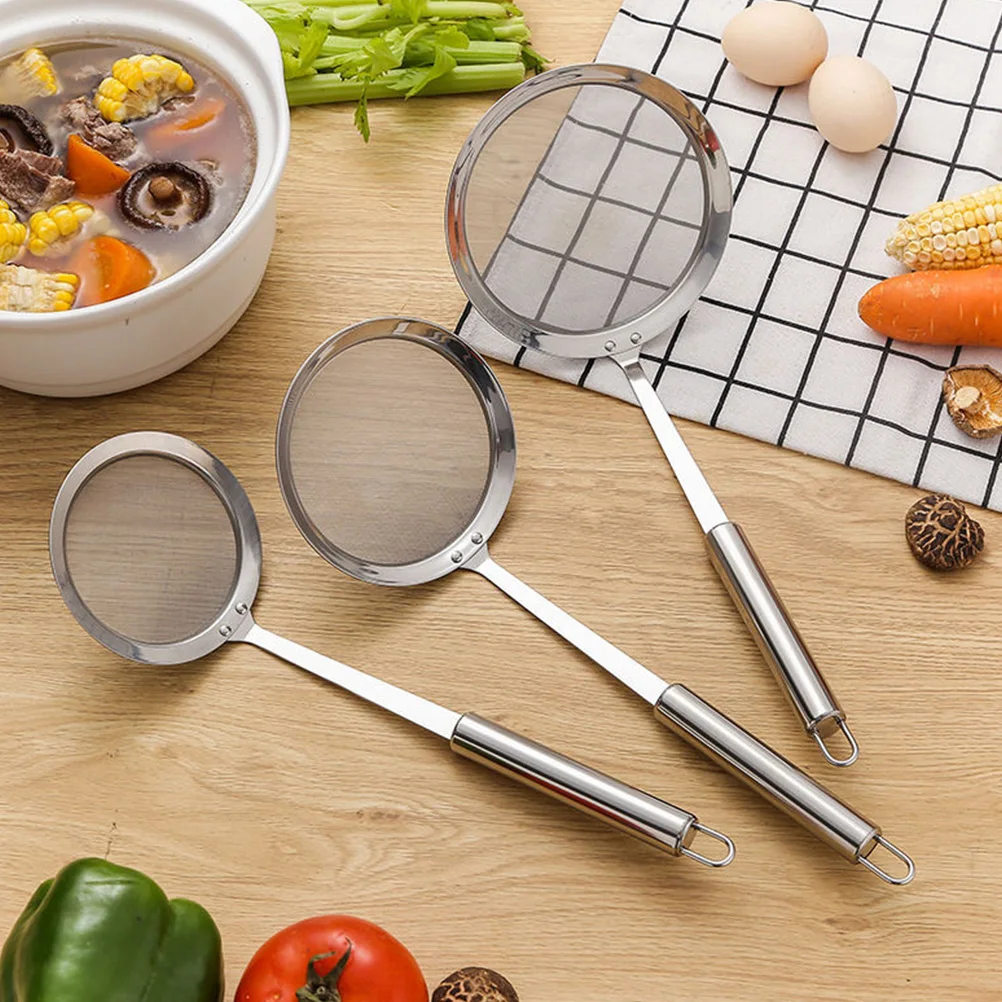 3pcs 304 Stainless Steel Oil Filter Spoon Strainer 10cm 12cm 14cm Heat Resistant Fine Mesh Kitchen Tool Soup Skimmer Flour
3pcs 304 Stainless Steel Oil Filter Spoon Strainer 10cm 12cm 14cm Heat Resistant Fine Mesh Kitchen Tool Soup Skimmer Flour