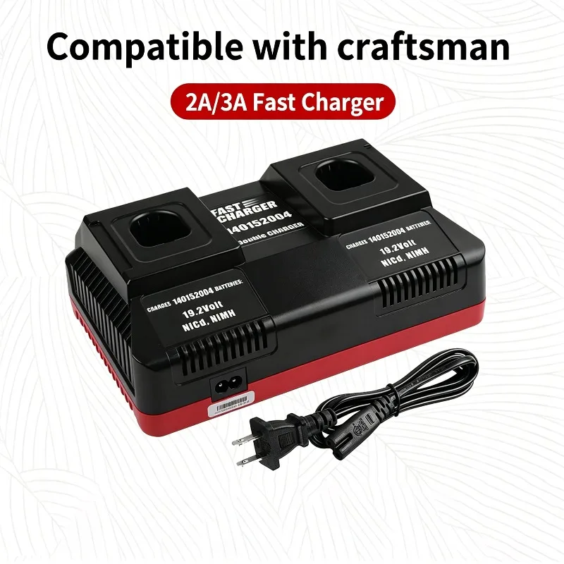 Dual-Port Charging Station Lithium Battery Charger Compatible for Craftsman 19.2V Lithium Ni-MH Batteries Portable Fast Charger
Dual-Port Charging Station Lithium Battery Charger Compatible for Craftsman 19.2V Lithium Ni-MH Batteries Portable Fast Charger