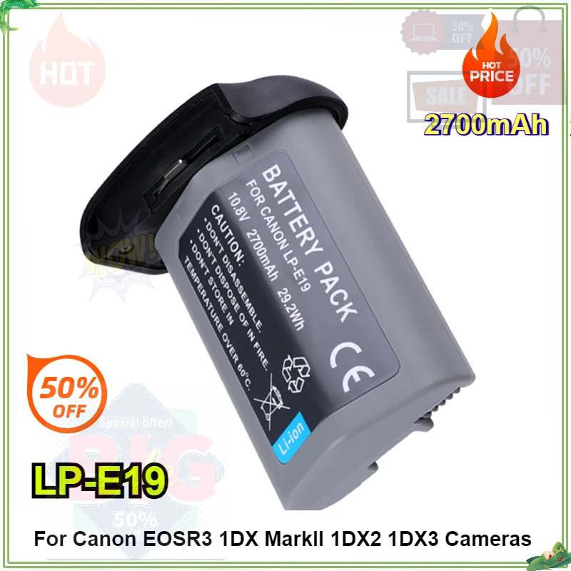 NEW LP-E19 LP E19 10.8V 2700mAh Battery for Canon-1DX 1DX MarK2 Mark3 MARK4 1DS SLR Cameras Baterias EOSR3 1DX MarkII 1DX2 1DX3
NEW LP-E19 LP E19 10.8V 2700mAh Battery for Canon-1DX 1DX MarK2 Mark3 MARK4 1DS SLR Cameras Baterias EOSR3 1DX MarkII 1DX2 1DX3