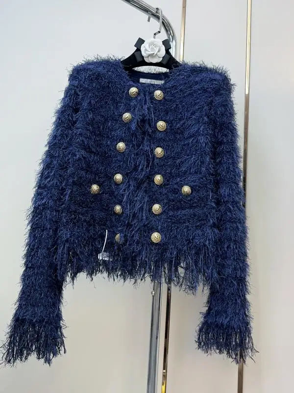 Heavyweight Fringed Knitted Jacket Women's Spring New Style Slim Long Sleeve Sweater Metal Button Open Cardigan Winter Warmth
Heavyweight Fringed Knitted Jacket Women's Spring New Style Slim Long Sleeve Sweater Metal Button Open Cardigan Winter Warmth