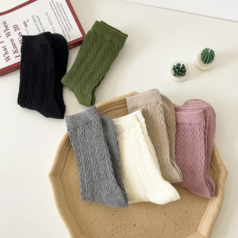 Women's Trendy Versatile Socks Solid Color Sweet Fried Dough Twists Mid Tube Socks Spring And Summer Cream ColorJK College Socks
Women's Trendy Versatile Socks Solid Color Sweet Fried Dough Twists Mid Tube Socks Spring And Summer Cream ColorJK College Socks