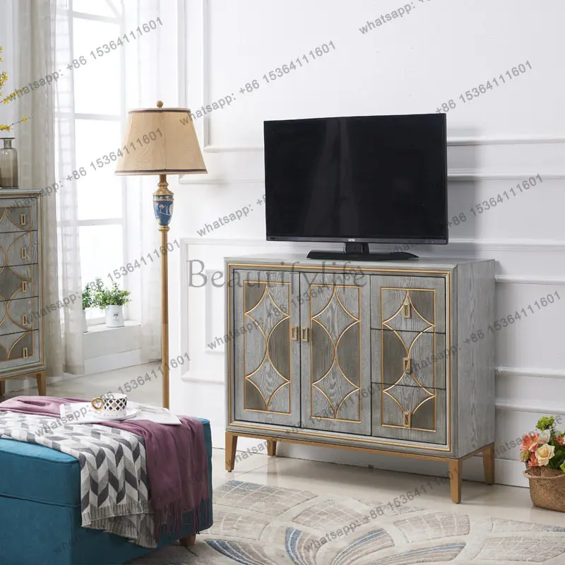 American rural entrance dining side cabinet light luxury living room solid wood tea cabinet
American rural entrance dining side cabinet light luxury living room solid wood tea cabinet