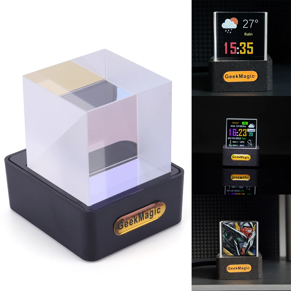GeekMagic Crystal Cube Photo Display Holographic Desktop Smart Weather Station Digital Clock with GIF Animations Album
GeekMagic Crystal Cube Photo Display Holographic Desktop Smart Weather Station Digital Clock with GIF Animations Album
