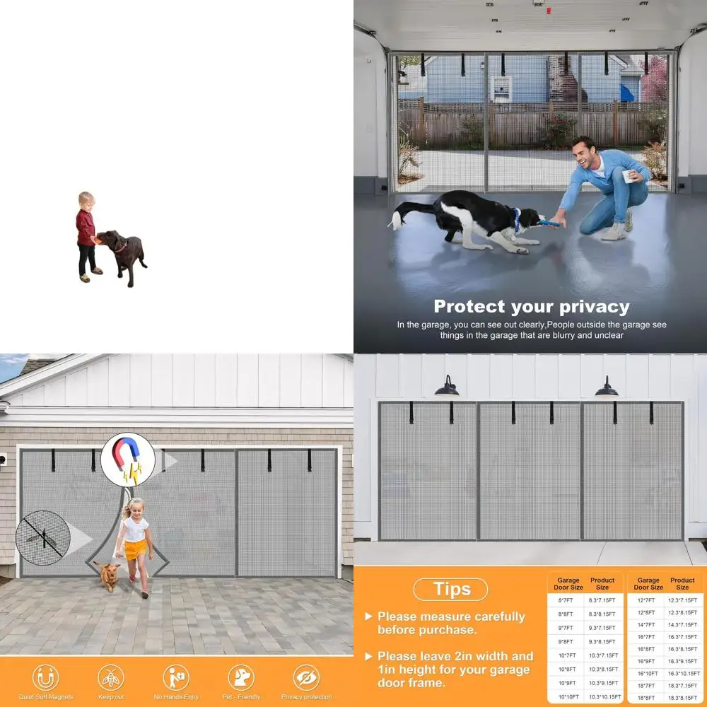 Heavy Duty Magnetic Privacy Screen for 2-Car Garage, 16x10FT, Silver Grey
Heavy Duty Magnetic Privacy Screen for 2-Car Garage, 16x10FT, Silver Grey