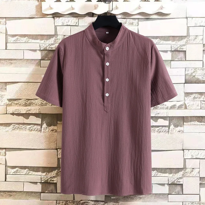 Summer Men's Solid Standing Neck Half Short Sleeve Shirt Casual Button T-shirt Tops
Summer Men's Solid Standing Neck Half Short Sleeve Shirt Casual Button T-shirt Tops