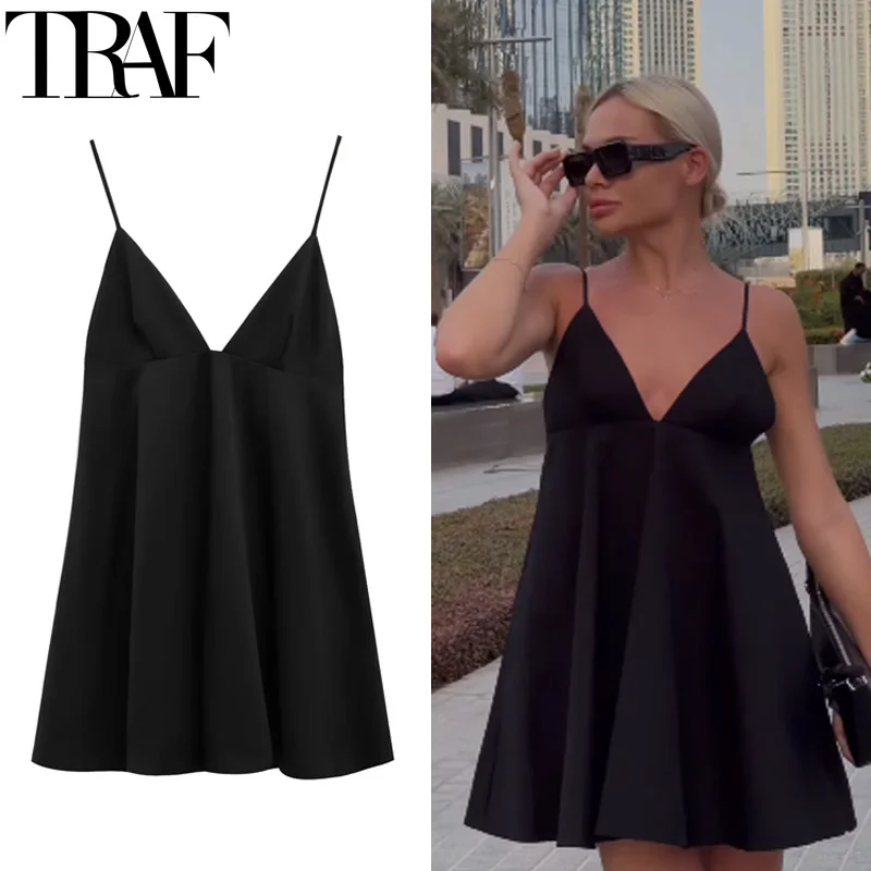 TRAF Slip Womens Dresses Sleeveless Summer Black Dress Woman Backless Sexy Short Dresses For Women Strappy Party Night Dress
TRAF Slip Womens Dresses Sleeveless Summer Black Dress Woman Backless Sexy Short Dresses For Women Strappy Party Night Dress